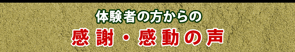 体験者の方からの感謝・感動の声