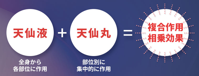 複合作用と天仙液の働